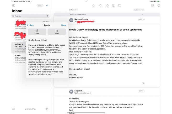 لقد جربت أدوات الكتابة بالذكاء الاصطناعي من Apple على هاتفي iPhone. وإليك كيفية عملها 5 حالة اختبار 3 لأدوات الكتابة الذكية من Apple.