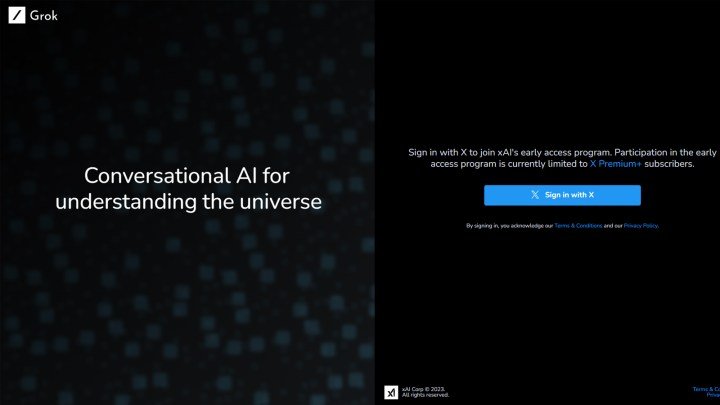 ما هو تطبيق Grok؟ شرح تطبيق ChatGPT المنافس لإيلون ماسك 2 صفحة التسجيل في Grok AI.