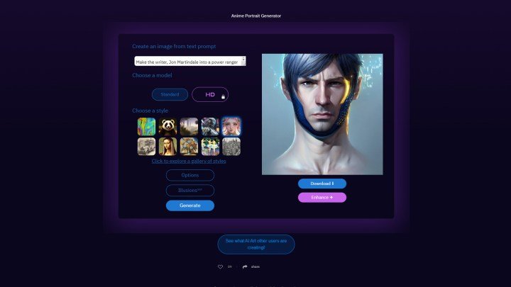 أفضل البدائل المجانية لـ Midjourney التي يمكنك تجربتها 7 استخدام DeepAI لإنشاء حارس الطاقة.