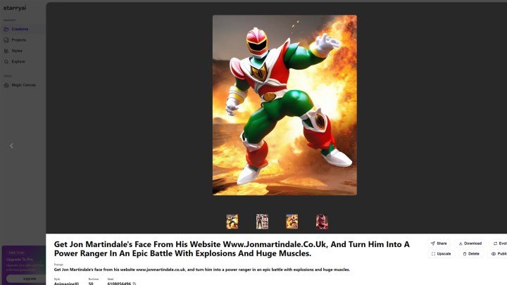 أفضل البدائل المجانية لـ Midjourney التي يمكنك تجربتها 2 استخدام Starry AI لإنشاء الفن.